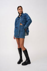 BY JOHNNY - DELLA DENIM PANEL MINI SKIRT